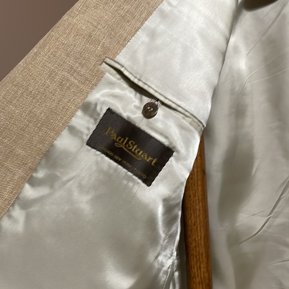 Paul Stuart size 48R linen wool blend light brown/Tan Sports Jacket - Picture 4 of 14